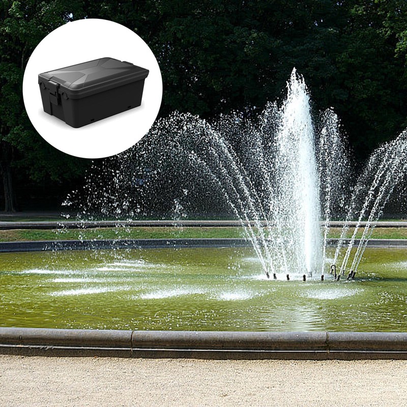 HERKINDNESS Waterproof Cable Box, Black Outdoor Power Box, 32 x