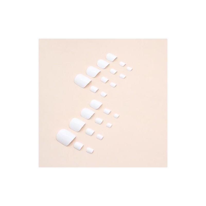 Uñas Postizas de Color Blanco Marfil Sólido para Mujer, Uñas