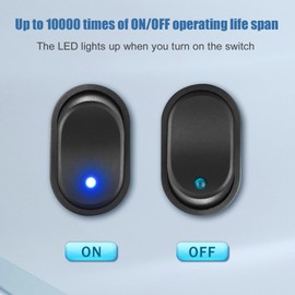 12V Blue LED Lighted Rocker Switch, LED Illuminated ON Off Toggle Switch 30A 3Pin SPST Oval Shaped Switch 12mm Hole for Car Truck RV Motorcycles Marine Boats, 4 PCS
