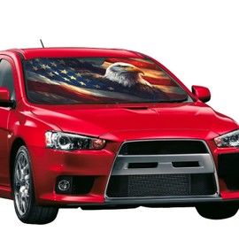 American Flag Car Sun Shade Windshield Sunshade Foldable Front Window Shield Cover for Truck SUV