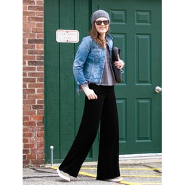 FULLSOFT 3 Pack Women's Wide Leg Yoga Pants Comfy Loose Sweatpants High Waisted Lounge Casual Workout Joggers Pants with Pockets(Black,Dark Green,Navy Blue,Large)