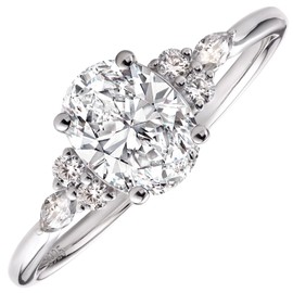 AUMIFY Engagement Rings for Women, April Birthstone Moissanite Oval Cut 6x8mm & 925 Sterling Silver Plated with White Gold, Gift for Promise Anniversary Wedding Her (Size 8)