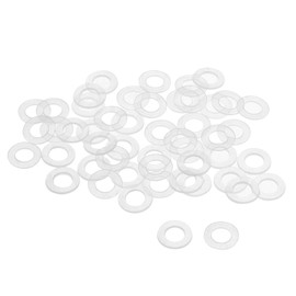 sourcing map Nylon Flat Washers M6 11mm OD 6mm ID 0.8mm Thickness Sealing Gasket for Faucet Pipe Water Hose, Clear, Pack of 50