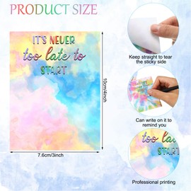 Sticky Notes 3 x 4 Inch Cute Sticky Notes Post Notes Motivational Stick Pads Appreciation Self Sticky Notes for Office School, 30 Sheets Each (Tie-dye Style, 12 Pcs)