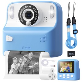 LOVCLIKS Instant Print Camera for Kids, Christmas Birthday Gifts for Girls Boys Age 3-12,1080P Digital Video Cameras for Toddler, Portable Toy for 4 5 6 7 8 9 10 Year Old Girl with 32GB SD Card-Blue
