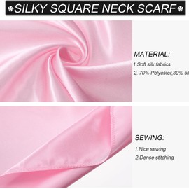 SATINIOR 15 Pieces Women Square Neck Scarf Mixed Solid Colored Neckerchief Head Wraps Scarf Bandana(Pink Colors)