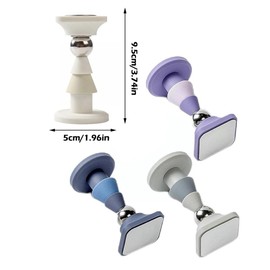 AIMALL Strong Magnetic Door Stopper, Hole-Free Anti-Collision Door Suction, Ideal for Toilet, Kitchen, and Rear Doors, Durable Material, Measures 3.74"x1.96", Purple