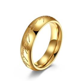 6mm Lord of The Rings Ring for Men and Women Gold Silver Magic Ring Luminous Glow Ring Glowing in The Dark Wedding Band Comfort Fit