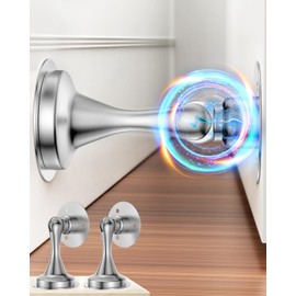 Topes de puerta magnéticos de acero inoxidable - Juego de 2 Soportes resistentes para puerta de acero inoxidable para la parte inferior y superior de 