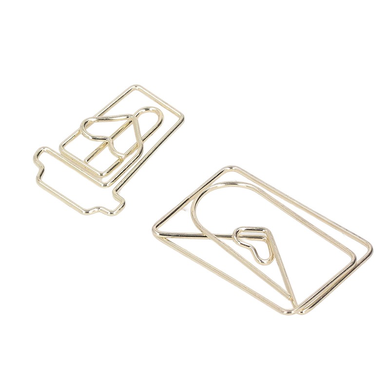 100Pcs Funny Planner Clips Anti Rust Electroplating Process Envelope Coffee