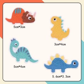 MEDUSHASHA Dinosaur Patches, DIY Repair, Children, Patches for Boys, Girls, Iron, Applique Dinosaur, Embroidery Patches, Set of 4