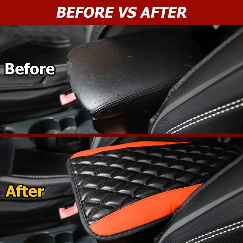 Car Center Console Cushion Pad, Universal Leather Waterproof Armrest Seat