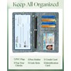 Slohif Embossed Leather Checkbook Cover for Women-Dusty Blue Personal Checkbook