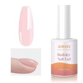 AIRSEE Builder Gel for Nails,15ml Nail Strengthener in a Bottle,Nail Extension Hard Base Gel,Soak Off Long Lasting UV Rhinestone Nail Glue Gel,Salon DIY Manicure Nail Art Design-Sakura Pink-20