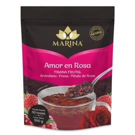 Tisana Amor en Rosa de 500g, de Marina Tisanas | A base de fruta deshidratada | Para preparar bebidas calientes, frías o frappé