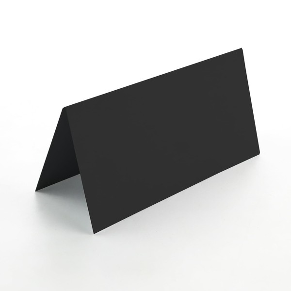 100 Pcs Black Name Place Cards | Blank Folded Table