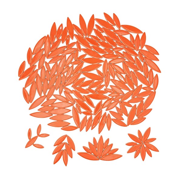 Leaf Petal Ceramic Mosaic Tiles for Crafts, 500g/1.1LB Irregular Mosaic