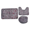 Toilet Mat Set Two Color Stone Texture Flannel Bathroom Rug