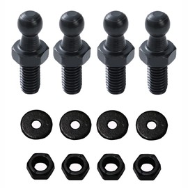 TOOMYAUTO 10mm M6 Ball Stud Bolts Screw Gas Spring Mounting Bracket Ball Ended Bonnet for Lift Support Strut Shocks Ball Joint Thread Ended Fitting Universal with Hardware, Set of 4