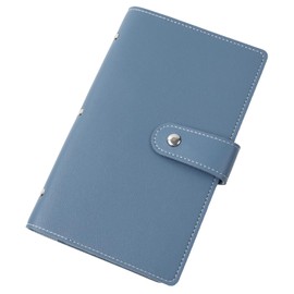 VOLAN Leather Card Case Large Capacity 96 Cards Storage Credit Business Card Point Card Holder Men's Women's CARD CASE 6 Colors (Black), blue, Free size