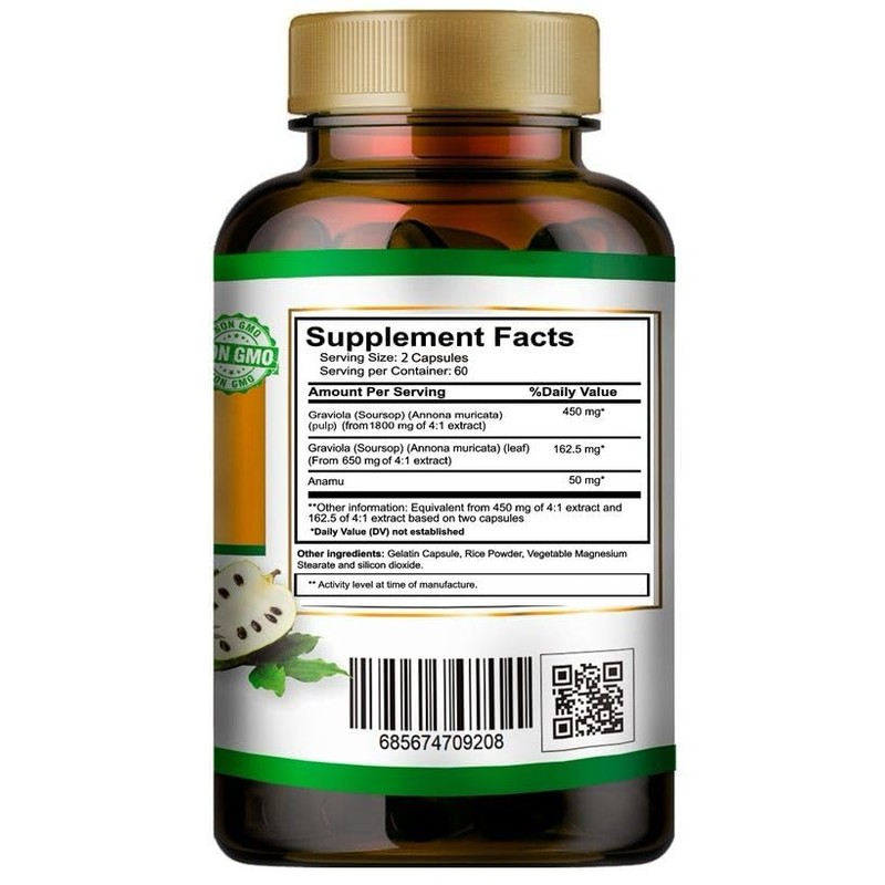 VITAMISAN Graviola Soursop, Natural Dietary Supplement. Leaf & Fruit Extract