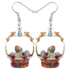 YINYA Acrylic Fashion Bunny Easter Eggs Earrings Dangle Drop Rabbit Doll Jewelry for Women Teens Girls Party Favors Decor Gifts (Multi)