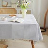 meioro Striped Tablecloth, Rectangular Tablecloth with Tassels, Washable Tablecloths, Decorative