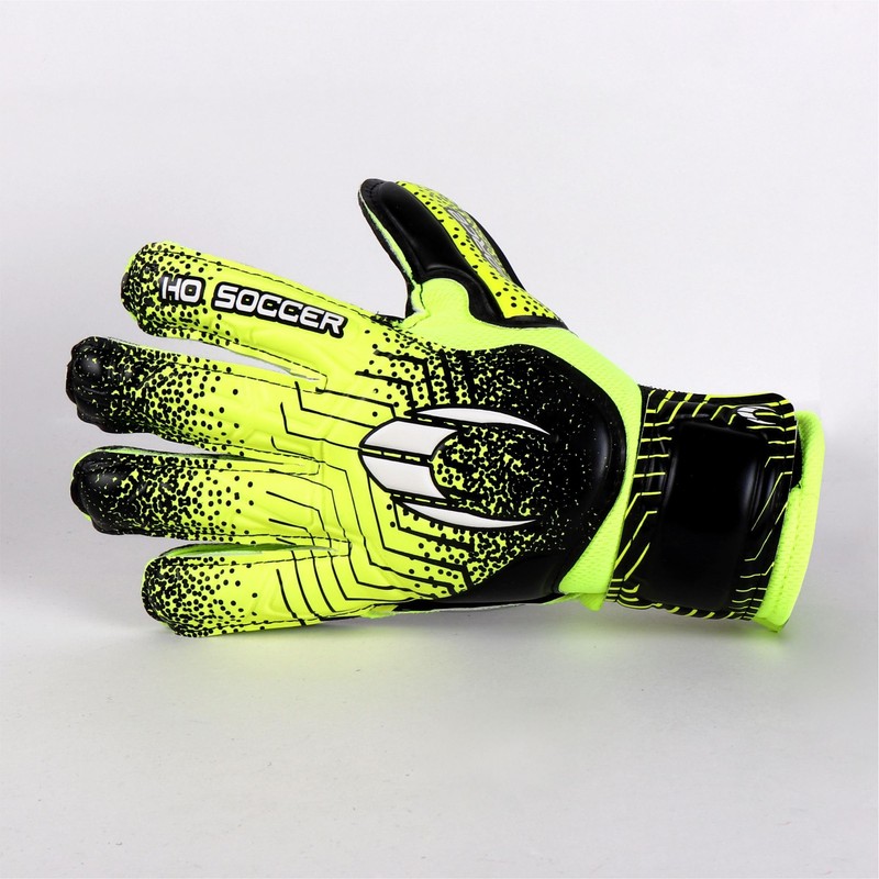HO Soccer Force Green Unisex Adult Goalkeeper Gloves, Black/Lime, 7