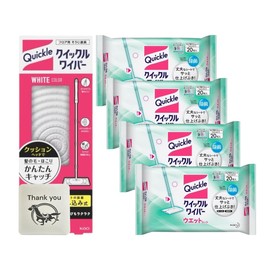 Kao Quickle Wiper Floor Cleaning Tool, 1 Piece + Wet Sheet, 20 Sheets, Set of 4 + Kunutonn Original Logo e-Bonus