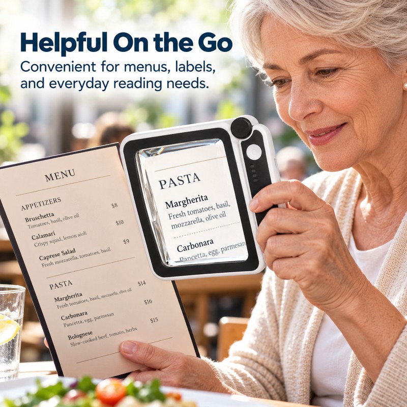 4X LED Handheld Magnifier for Reading – Rectangular Full-Page Magnifying