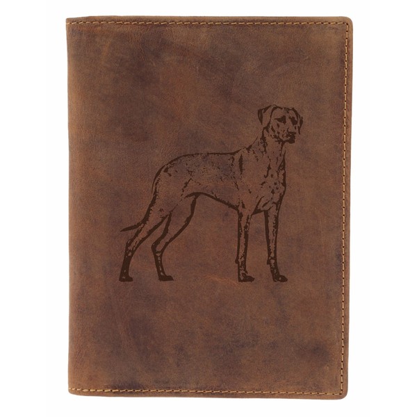 Greenburry Ledermaooe ID Folder with Dog Motif, Rhodesian Ridgeback, Hook