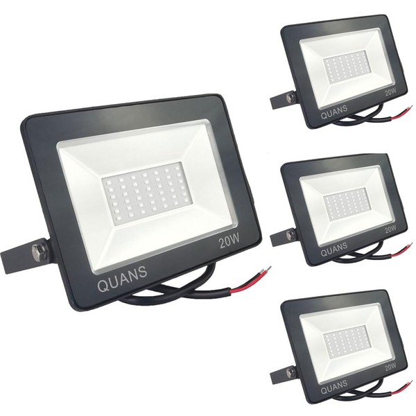 QUANS 110V 4 Pack 20W UV Ultra Violet LED Black