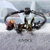 GNOCE Rabbit Skull Charms Bead Sterling Silver Black Plated Animal