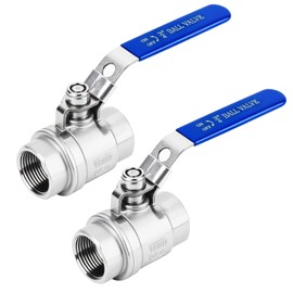 2 Pack 3/4'' Ball Valves NPT Female Stainless Steel 304 Full Port Locking Ball Valve Handle, Heavy Duty Shut Off Valve for Home and Industrial (3/4 Inch)