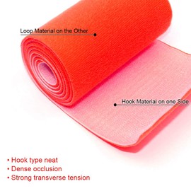 2'' Wide 16.4'/5 Yards Long Hook and Loop Cable Tie Cord Wrap Fastener Nylon Power Cord Management Wire Organizer Strap Reusable Cut to Size Self Gripping Tape Roll (Red)- 4''Wide Available