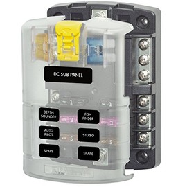 Blue Sea Systems 6 Circuit Blade Fuse Block With Negative Bus 100 Amp Max Per Block 30 Per Circuit