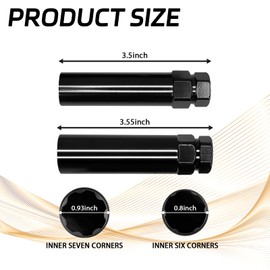 SamWinGear 7 Spline Lug Nut Socket Spline Lug Nut Key, Wheel Lock Key Fuel Rim Nuts Lock Removal for 7Spline Wheel Nuts and 21mm 13/16 Inch & 22mm 7/8 Inch Hex Wrench Tuner Lugnuts Tool