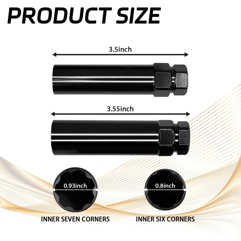 SamWinGear 7 Spline Lug Nut Socket Spline Lug Nut Key,