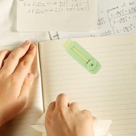 5 Pcs Pink Eraser - Soft Pink, Sliding Retractable, Push Pull with Plastic Sleeve, 4 Refill, School Office Home Writing Correction Supplies