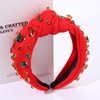 HSWE Grehge and Crystal Knotted Headbands for Women Girls Red