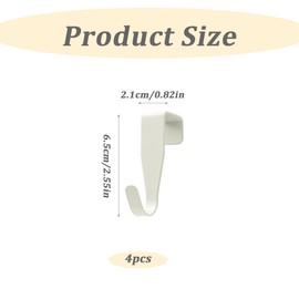 WeddHuis 4 Door Hooks, Door Hooks for Hanging, Clothes Hooks, Door Hooks, Sturdy Hanging, No Drilling Required, Suitable for Standard Doors (White)