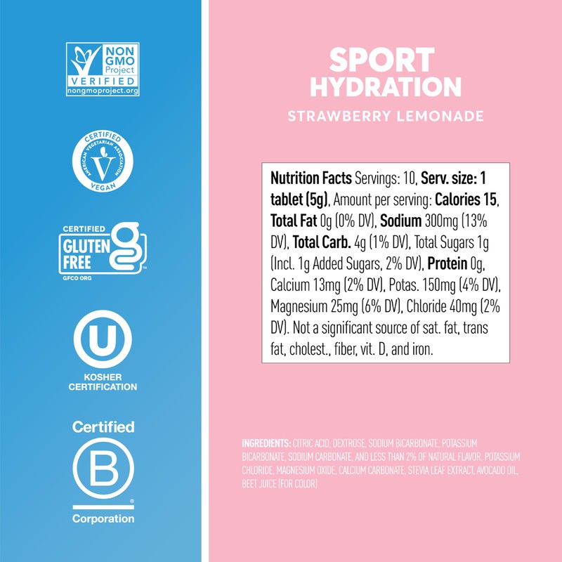Nuun Sport Electrolyte Tablets with Magnesium, Calcium, Potassium, Chloride &