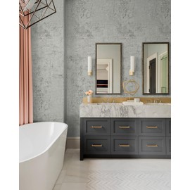 Guvana Grey Peel and Stick Wallpaper Grey Concrete Wallpaper Faux Concrete Cement Contact Paper Self Adhesive Wallpaper Modern DIY Contact Paper Removable Wallpaper for Accent Wall Decor 15.7"x78.7"