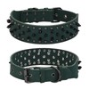 Serijoars Spiked Studded Leather Dog Collar, 2 Inch Width, for