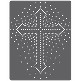 Rhinestone Genie Radiant Cross 10" Magnetic Rhinestone Template, Black
