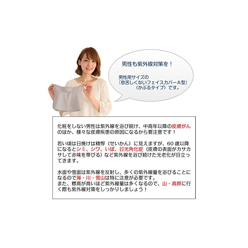 [White Beauty] No Suffocation, UV Protection Face Cover, A-Type (For