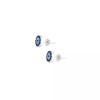 Unbranded Blue Tiny Evil Eye Protection Round Zirconia Stud Earrings