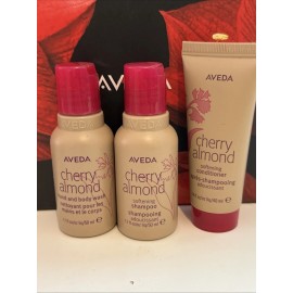 AVEDA 3 TRAVEL SIZE Cherry Almond shampoo conditioner Body Hand Wash
