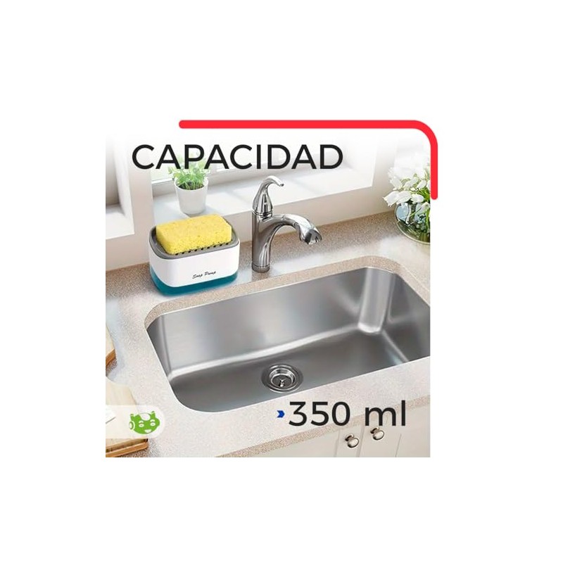 SC ACCESORIOS Dispensador De Jabón para Platos 2 En 1
