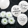 DPKOW 38pcs Weiß Trauer Beerdigung Luftballons Deko Biologisch, Trauerfeier Latexballons